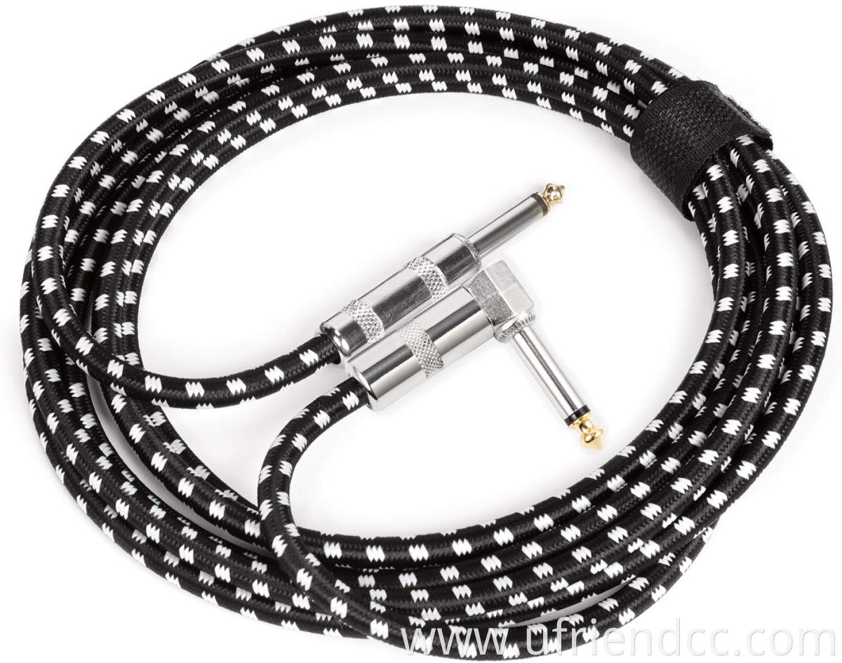 High Quality Braided 1m 2m 3m 5m 6.35mm 1/4 TRS Audio Jack Music Instrument Guitar Bass Accessory Cable